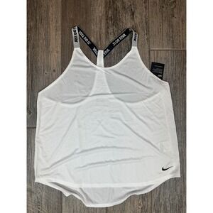 Nike Dri-FIT Training Tank‎ Top Women's XL White Just Do It Straps